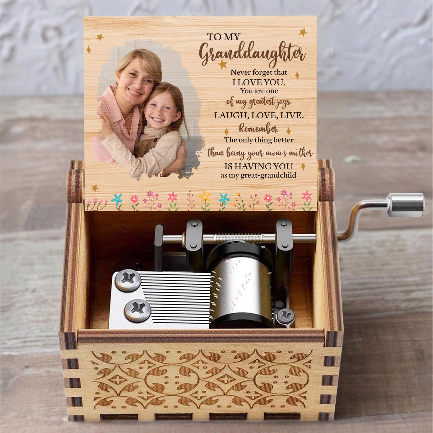 To My Granddaughter, Cherish Love And Joy, Flowers And Stars