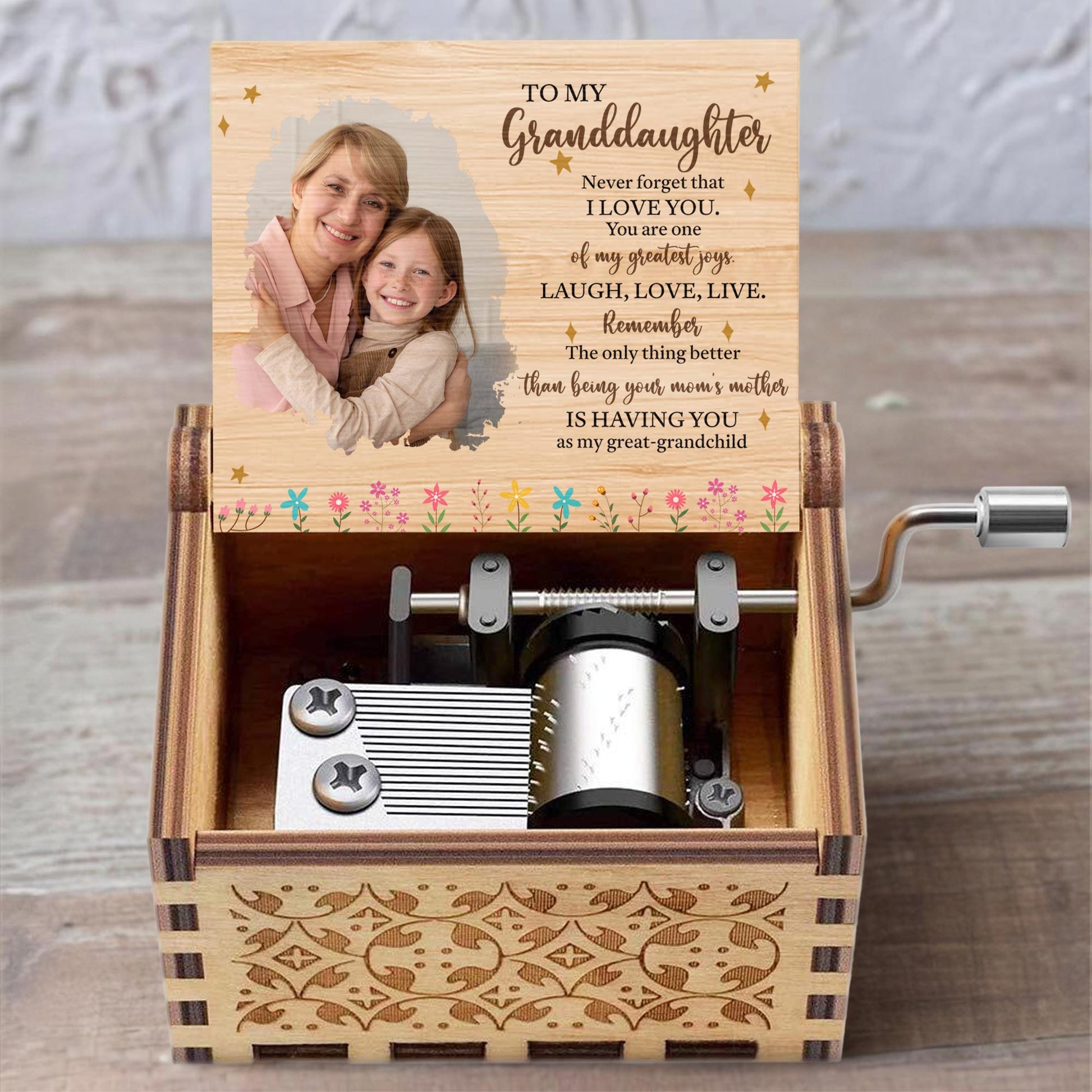 To My Granddaughter, Cherish Love And Joy, Flowers And Stars