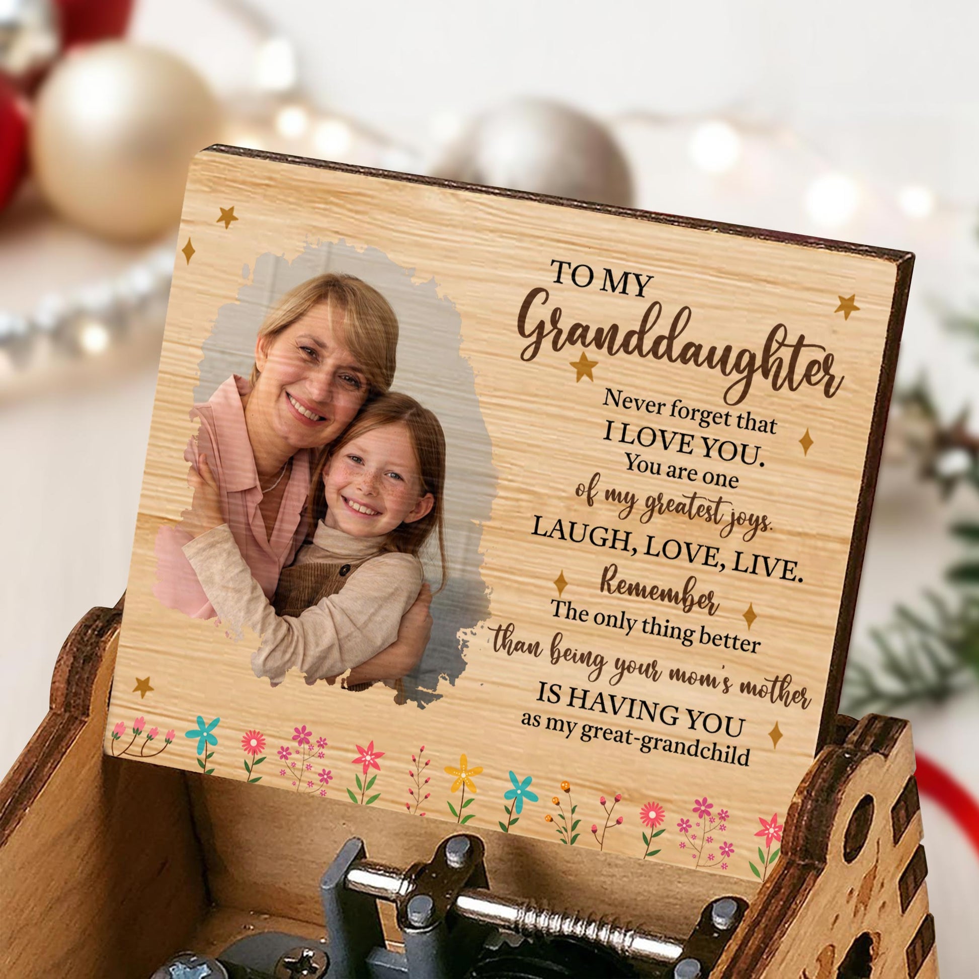 To My Granddaughter, Cherish Love And Joy, Flowers And Stars