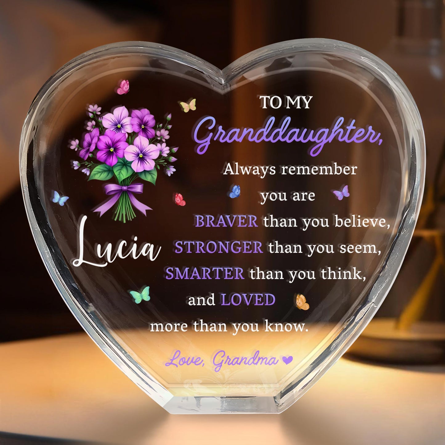To My Granddaughter, Always Remember You Are Braver Than You Believe, Flowers and Butterflies