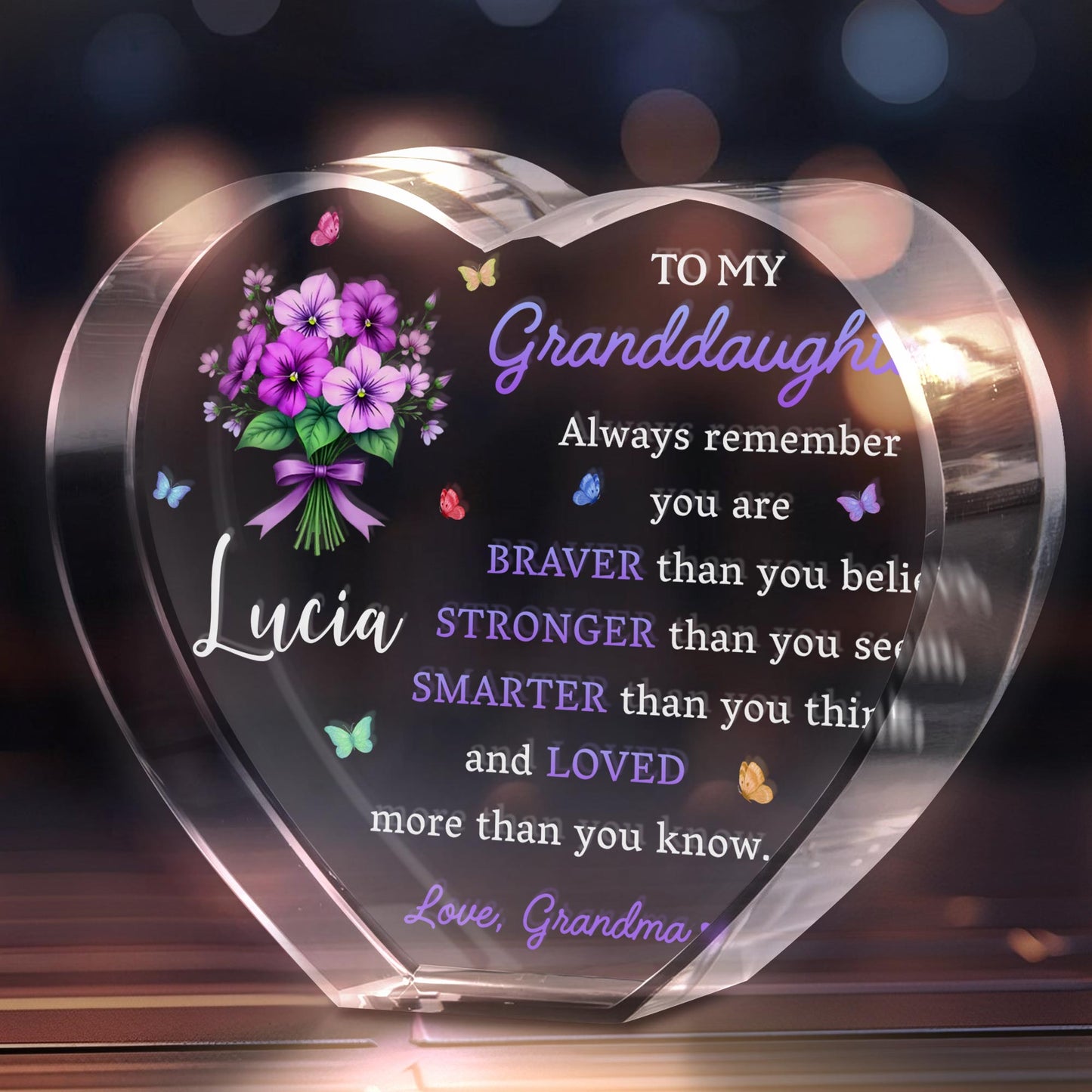To My Granddaughter, Always Remember You Are Braver Than You Believe, Flowers and Butterflies