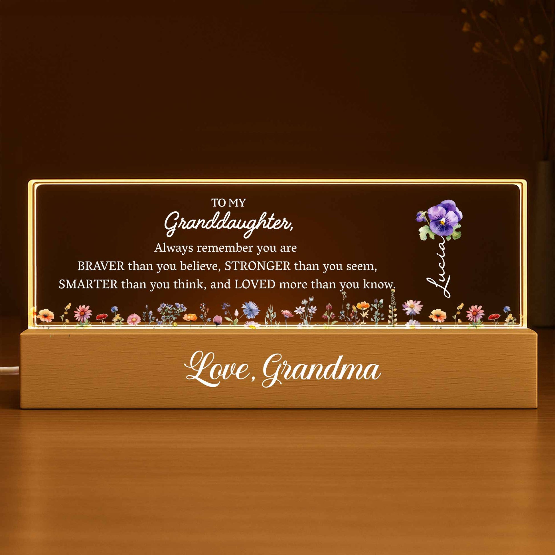 To My Granddaughter Always Remember You Are Braver Flowers