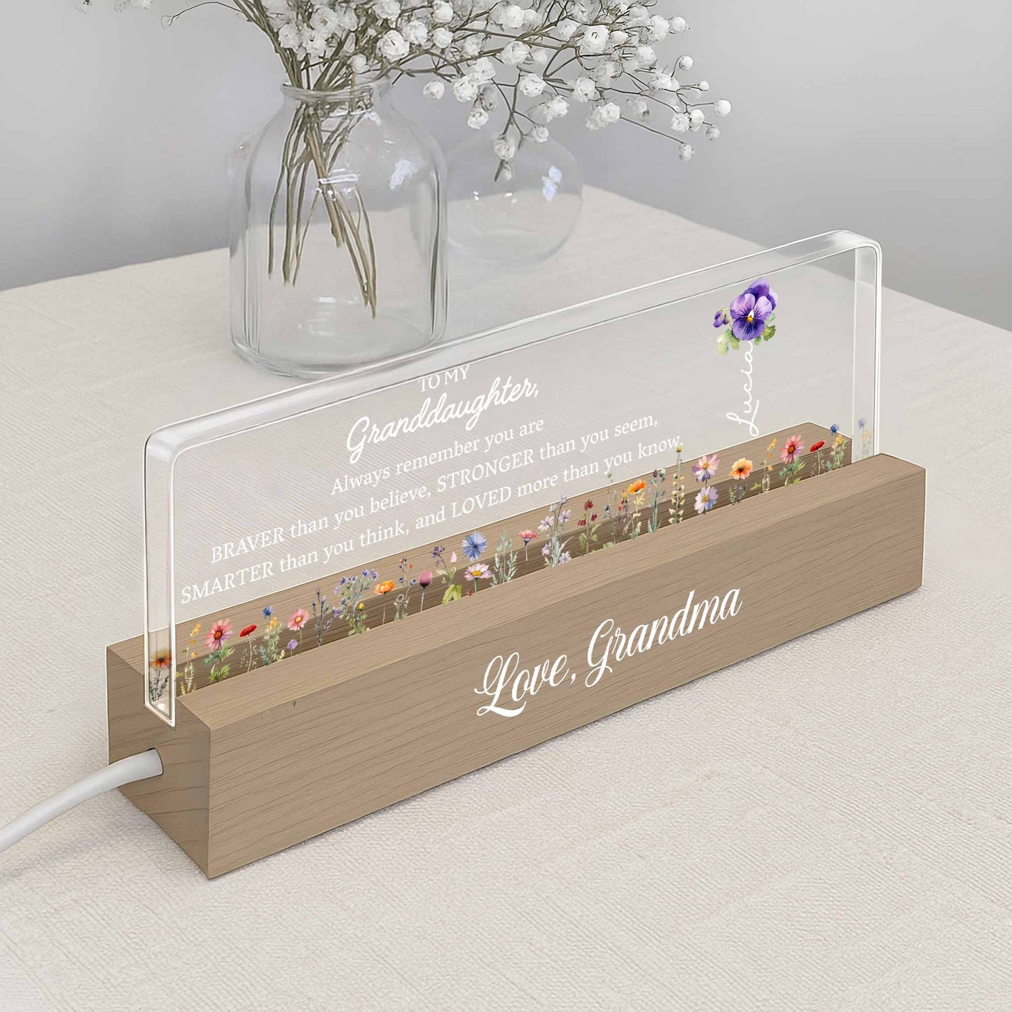 To My Granddaughter Always Remember You Are Braver Flowers