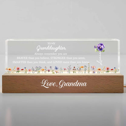 To My Granddaughter Always Remember You Are Braver Flowers