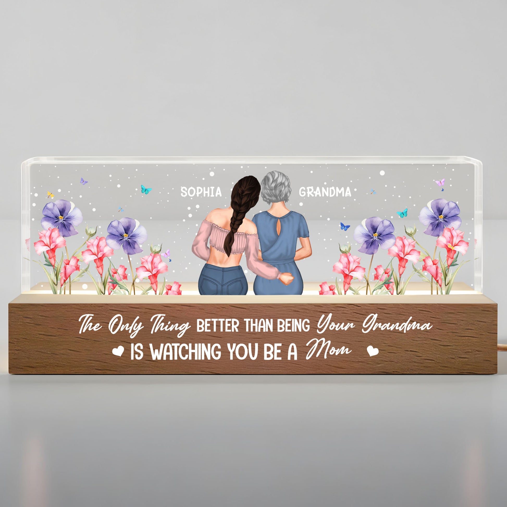 Watching You Be A Mom, Grandma And Daughter With Flowers