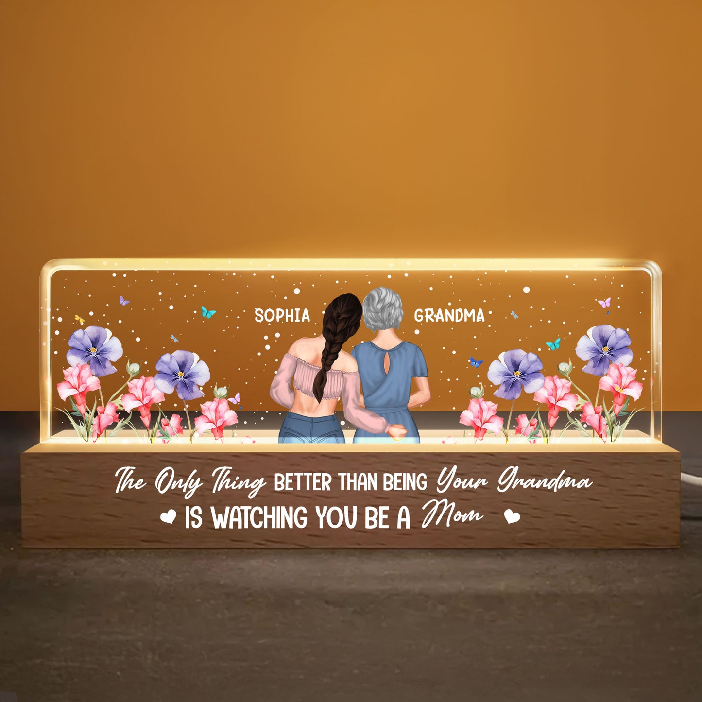 Watching You Be A Mom, Grandma And Daughter With Flowers