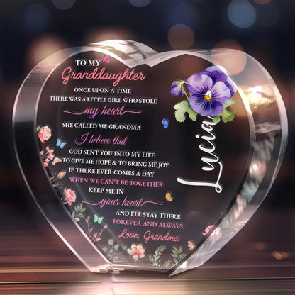 To My Granddaughter, Once Upon A Time There Was A Little Girl Who Stole My Heart, Flowers and Heart