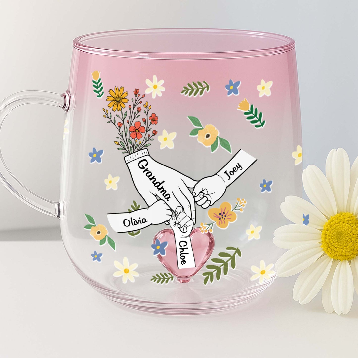 Celebrate Cherished Family Bonds With Vibrant Flowers And Heart