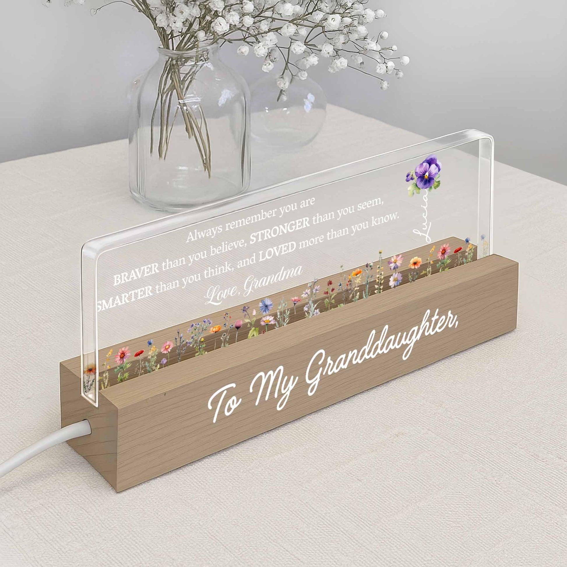 Always Remember You Are Braver, Stronger, Loved, Flowers Design