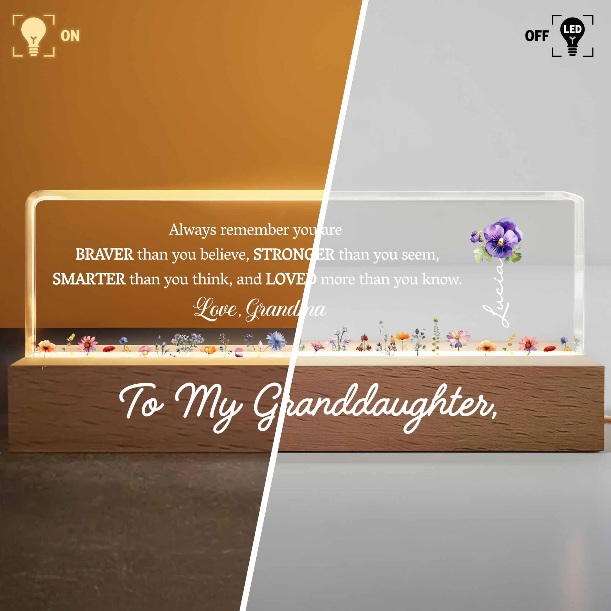 Always Remember You Are Braver, Stronger, Loved, Flowers Design