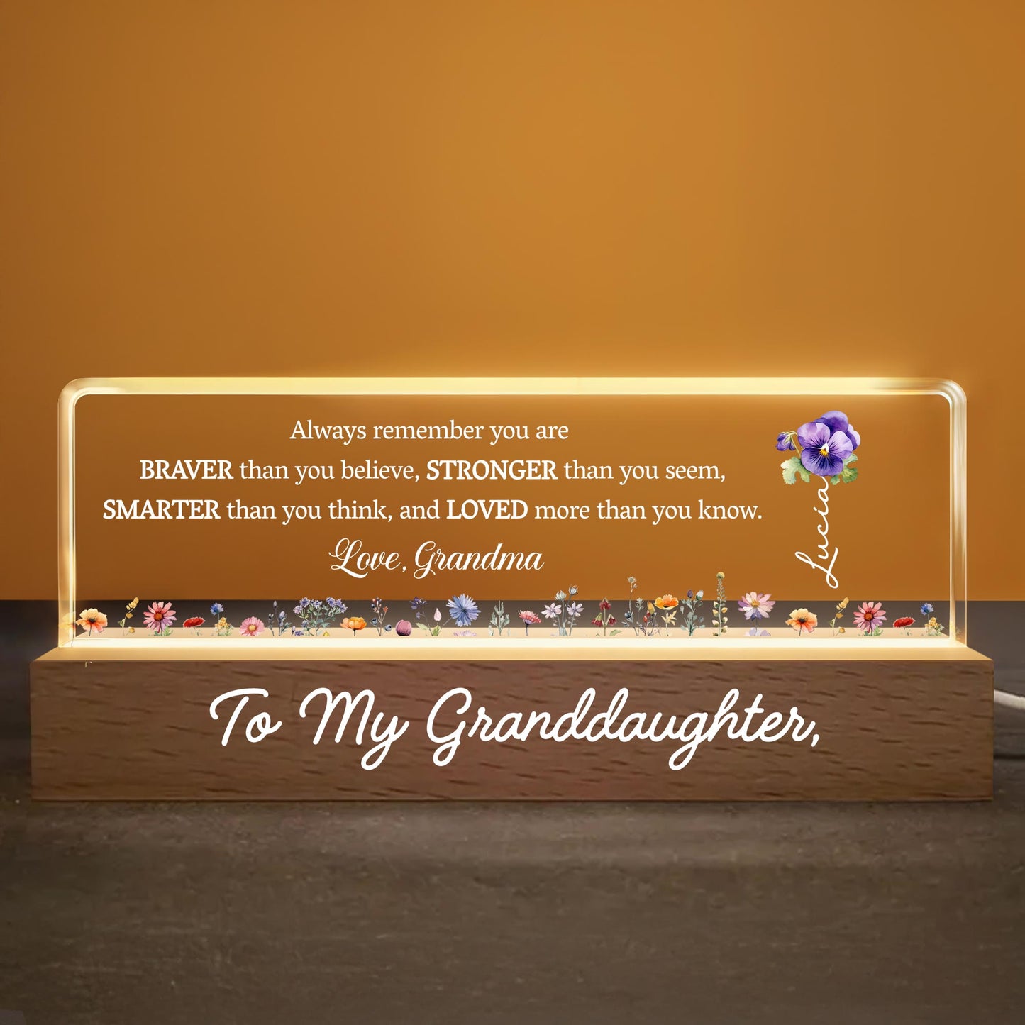 Always Remember You Are Braver, Stronger, Loved, Flowers Design