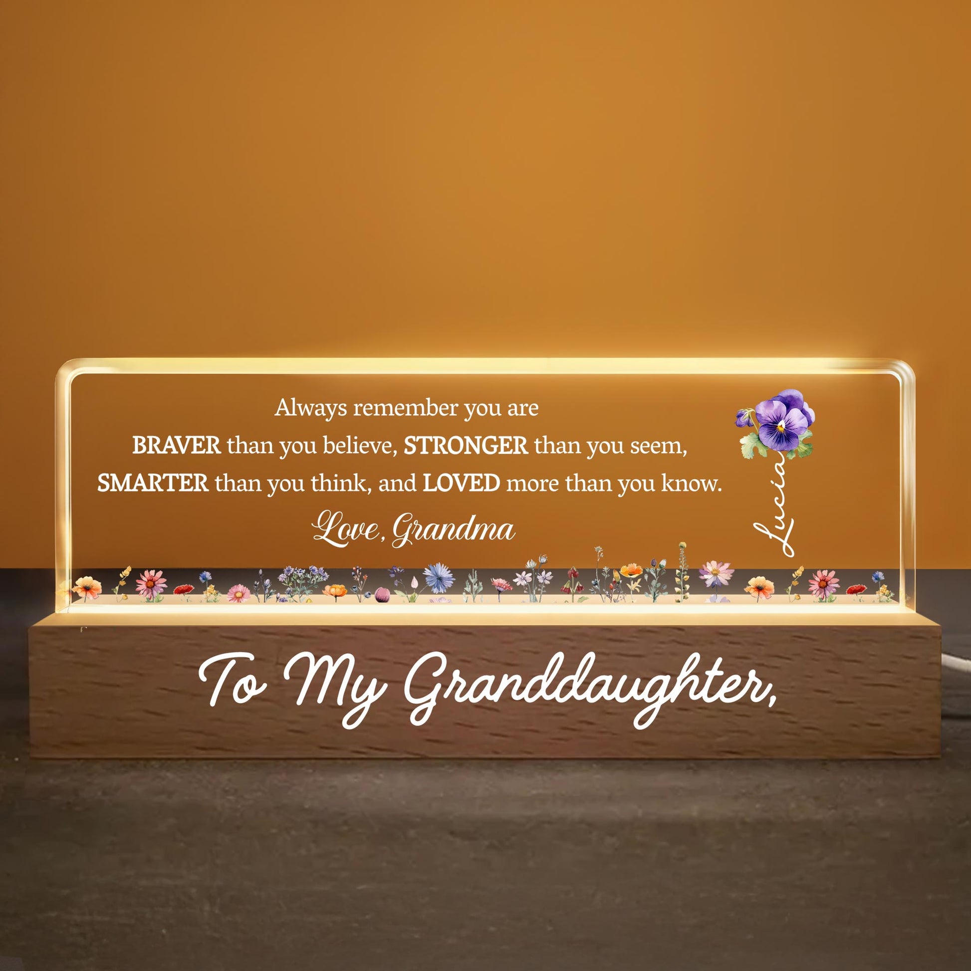 Always Remember You Are Braver, Stronger, Loved, Flowers Design