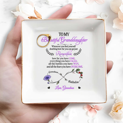 To My Beautiful Granddaughter, Remember How Far You Have Come, Flower and Hearts