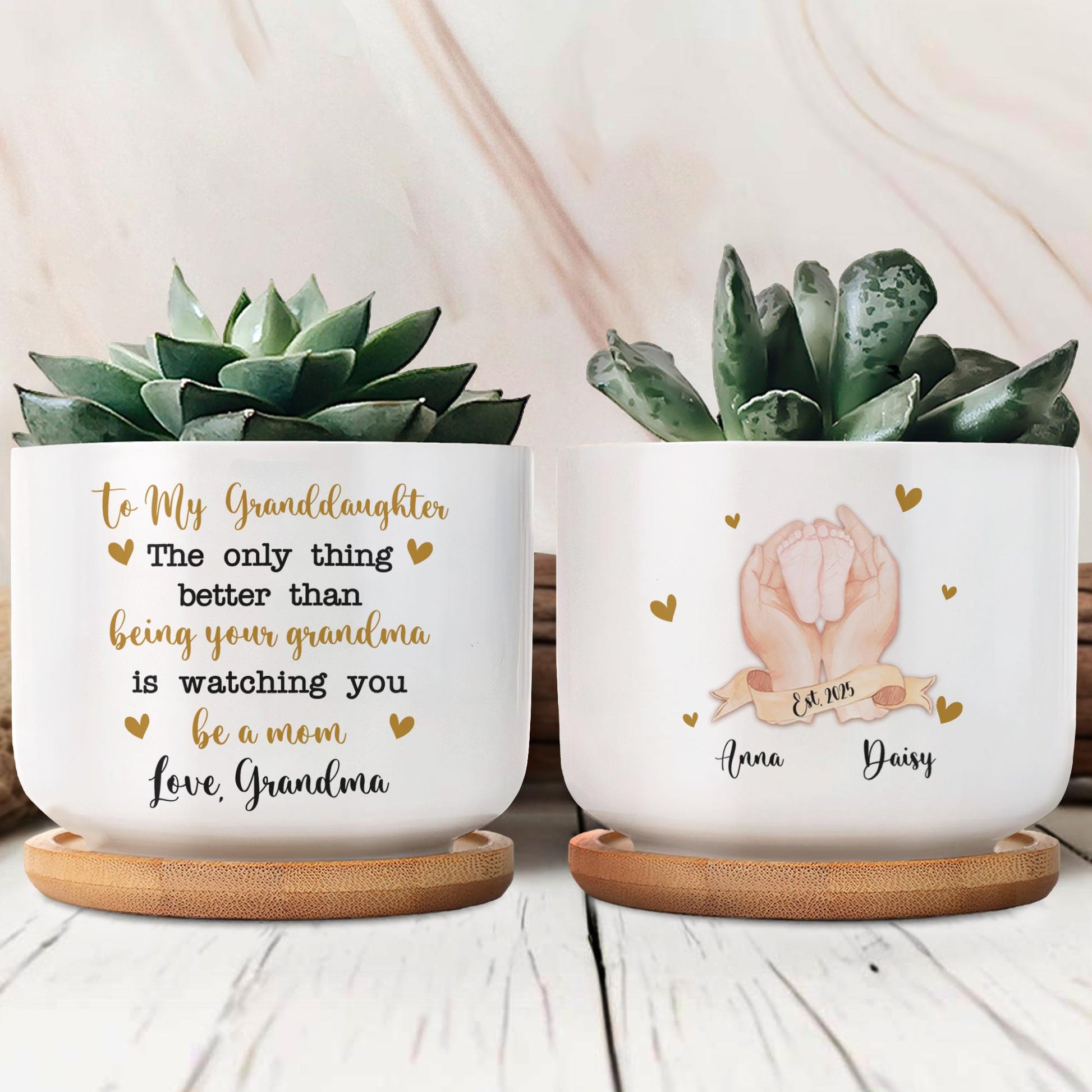 To My Granddaughter, The Only Thing Better Than Being Your Grandma Is Watching You Be A Mom, Hearts and Hand Gesture