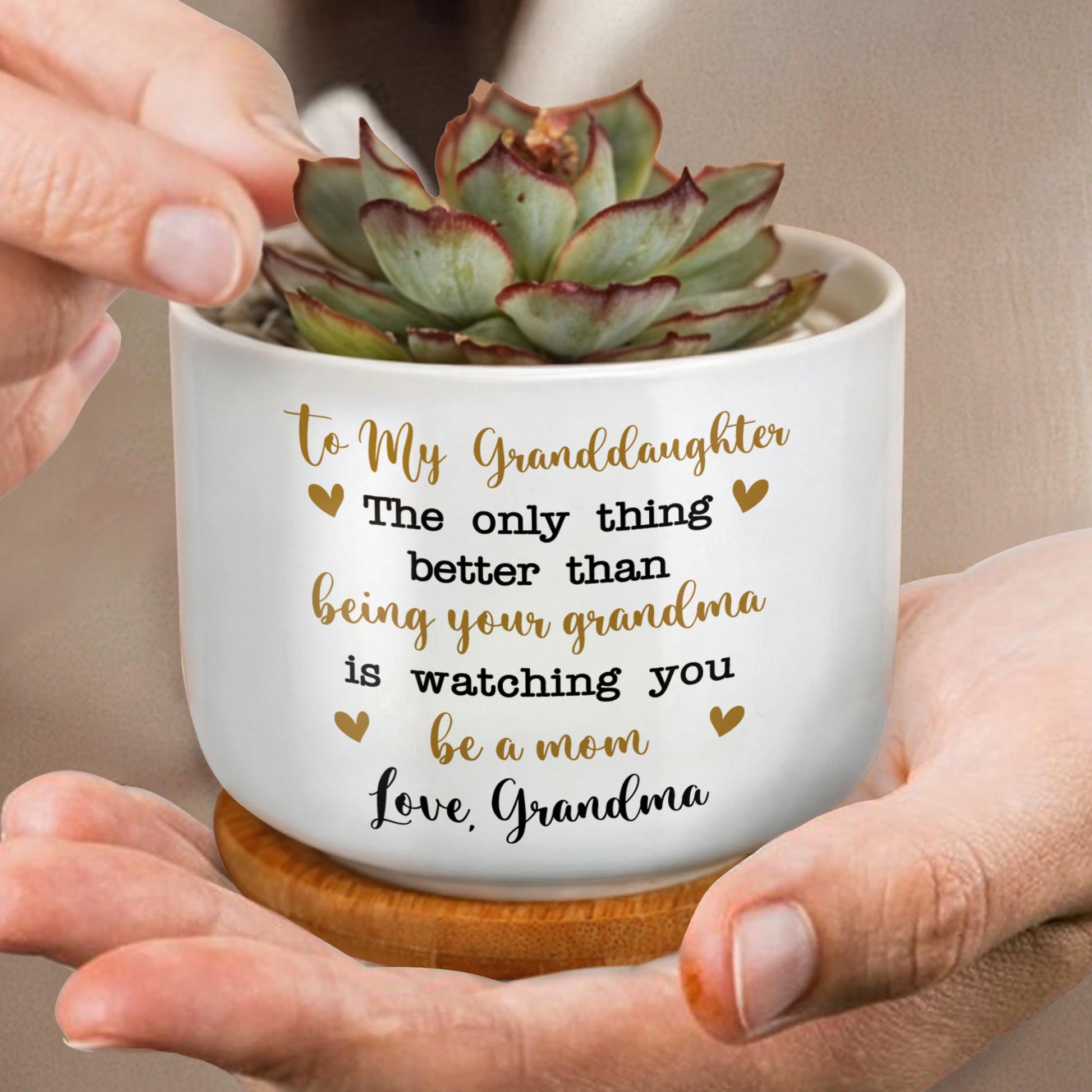 To My Granddaughter, The Only Thing Better Than Being Your Grandma Is Watching You Be A Mom, Hearts and Hand Gesture