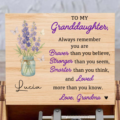 To My Granddaughter, Always Remember You Are Braver, Flowers and Butterflies