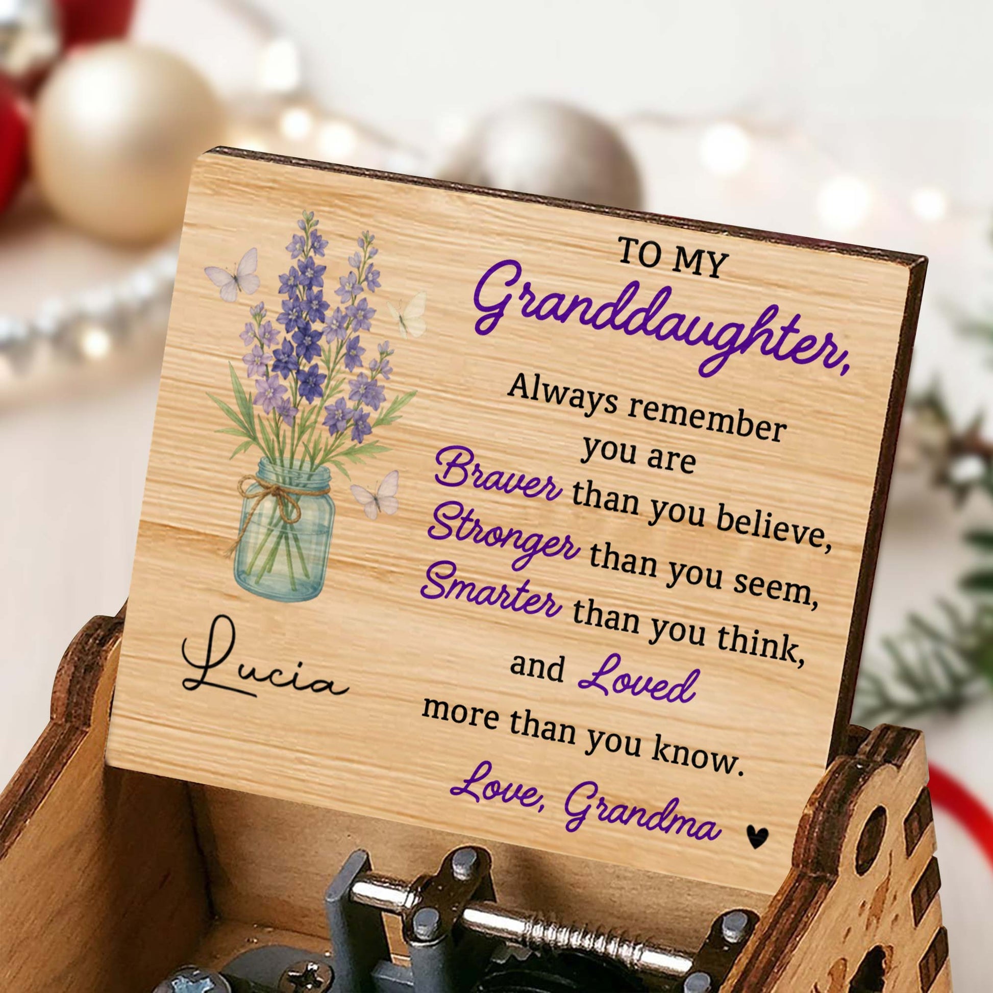 To My Granddaughter, Always Remember You Are Braver, Flowers and Butterflies