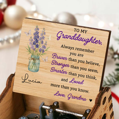 To My Granddaughter, Always Remember You Are Braver, Flowers and Butterflies