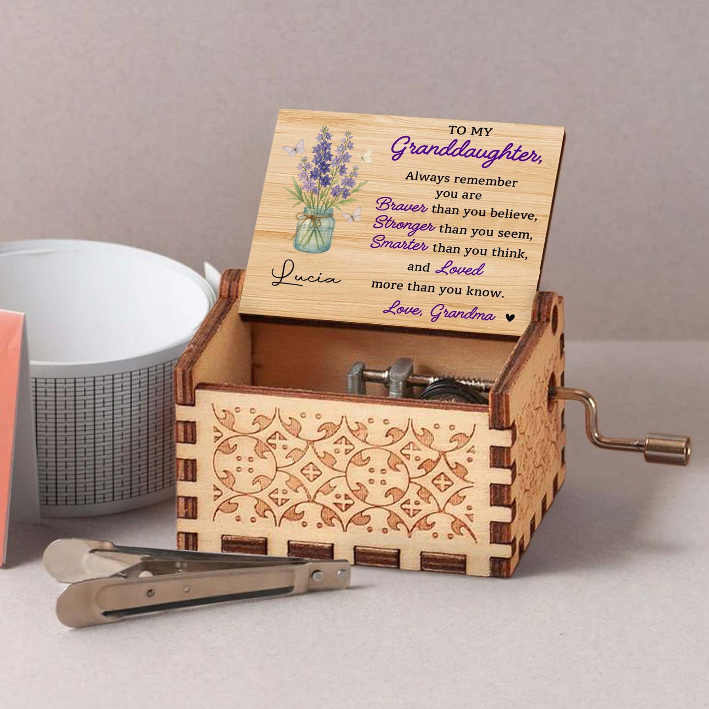 To My Granddaughter, Always Remember You Are Braver, Flowers and Butterflies