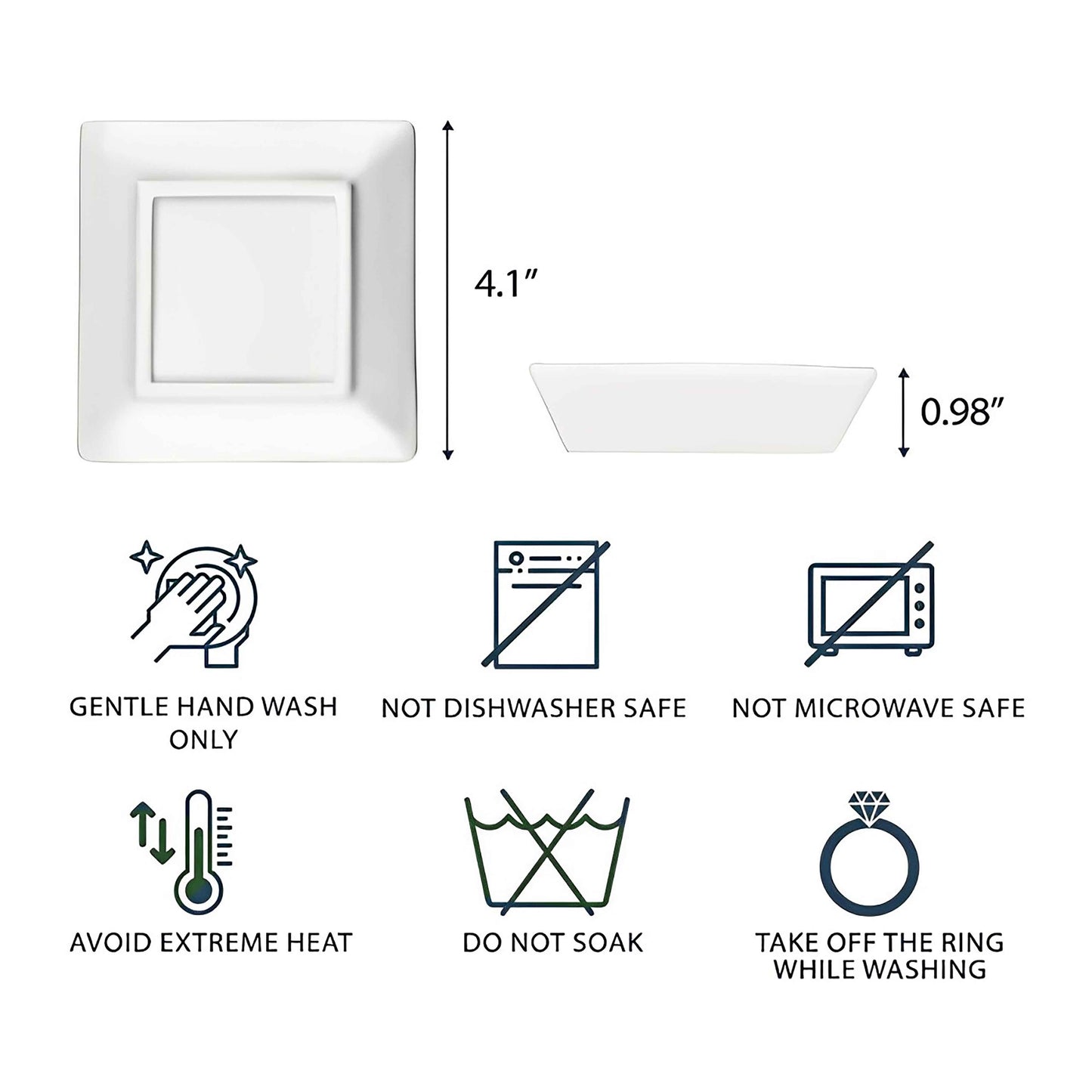 À ma petite-fille, n'oublie jamais que je t'aime, Fleurs et papillons - Plat à bijoux personnalisé, plat carré en céramique - GDT305_SCRD