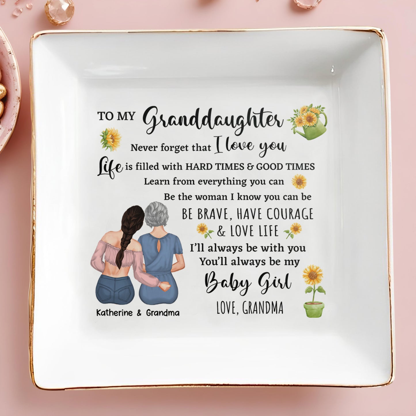 To My Granddaughters, Embrace & Sunflowers