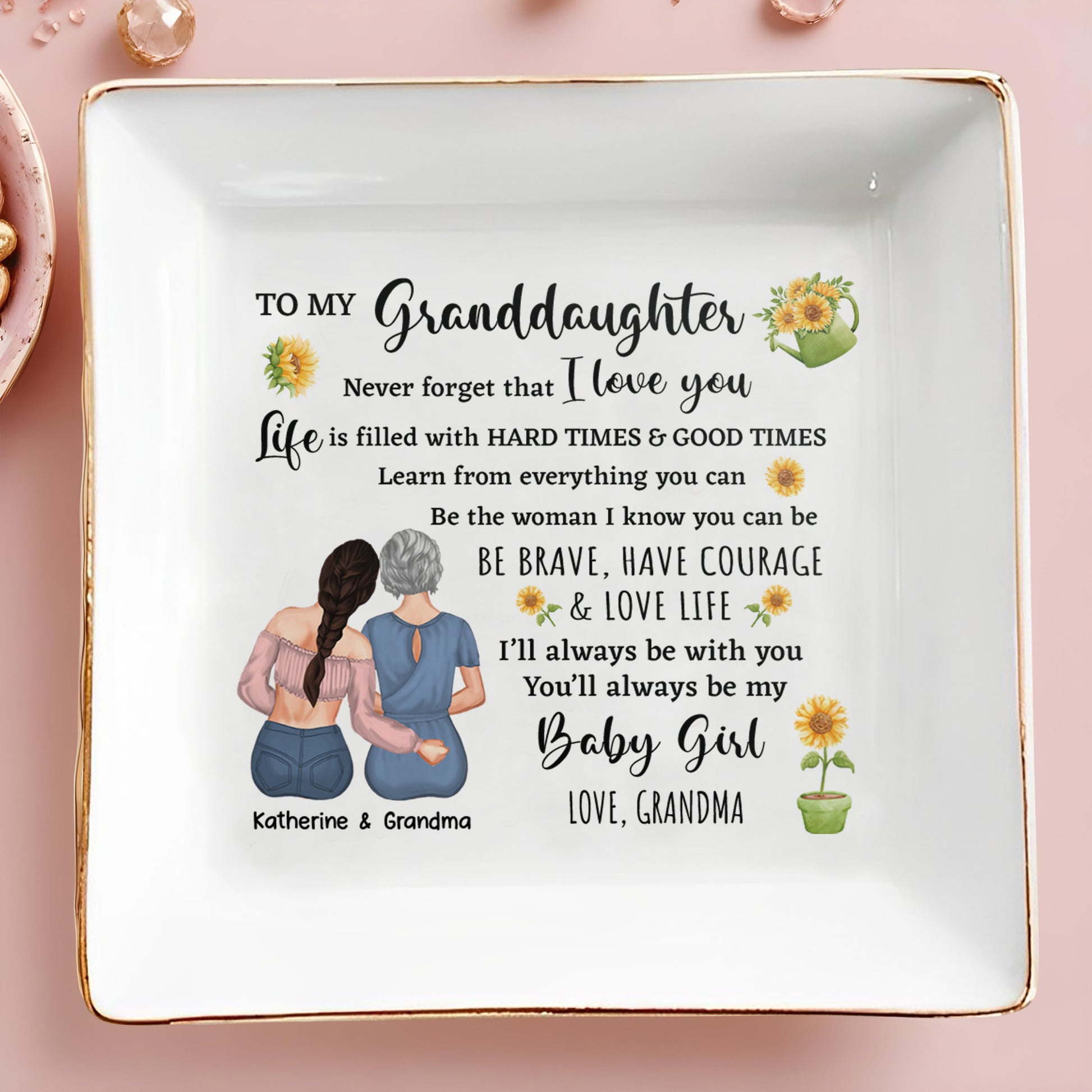 To My Granddaughters, Embrace & Sunflowers