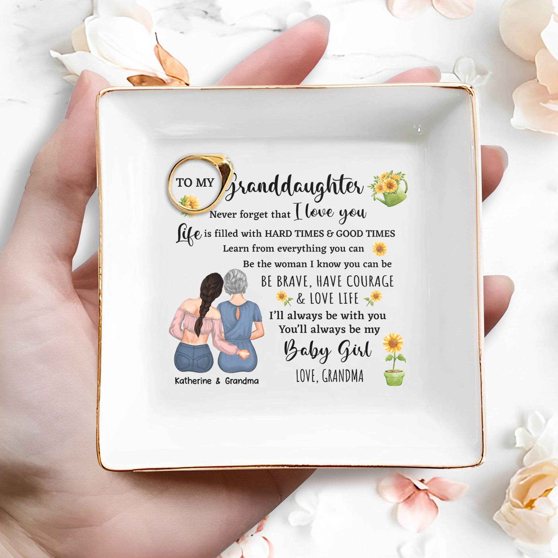 To My Granddaughters, Embrace & Sunflowers