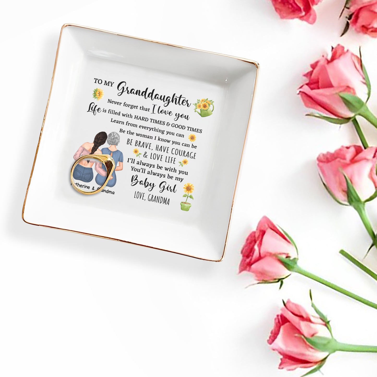 To My Granddaughters, Embrace & Sunflowers