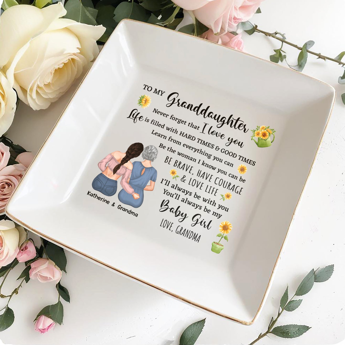 To My Granddaughters, Embrace & Sunflowers