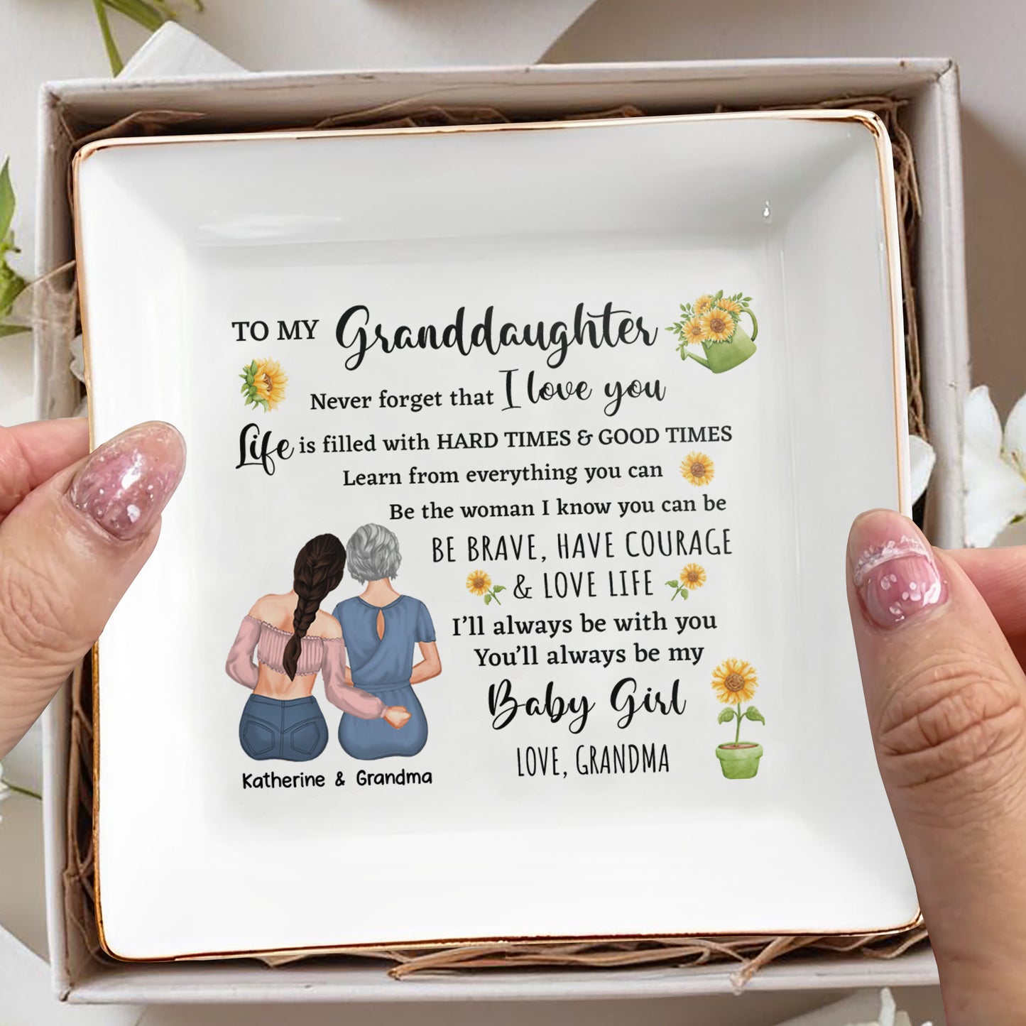 To My Granddaughters, Embrace & Sunflowers