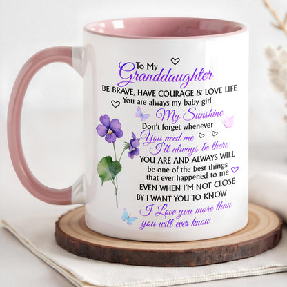 To My Granddaughter, Be Brave, Love Life With Flowers And Butterflies