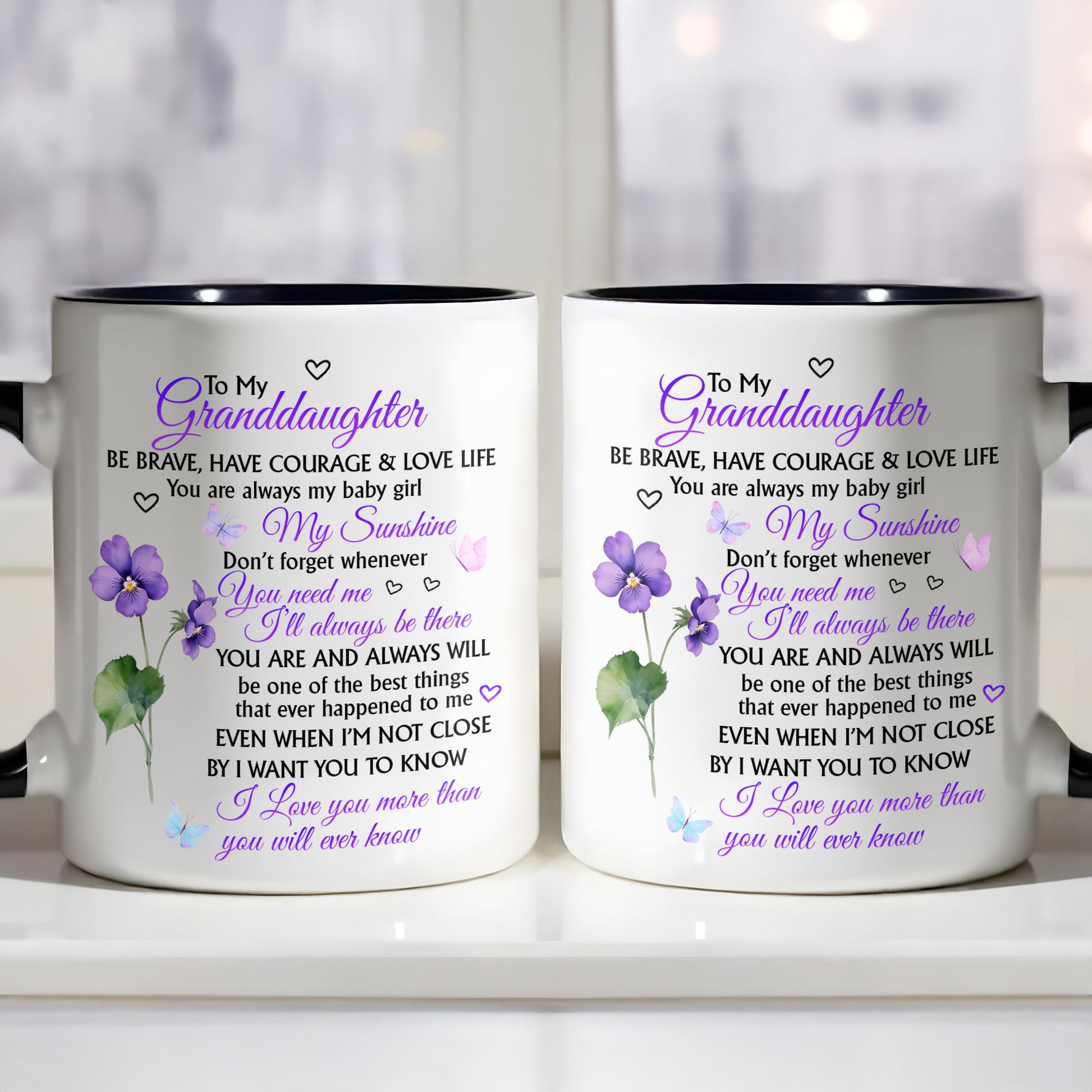 To My Granddaughter, Be Brave, Love Life With Flowers And Butterflies