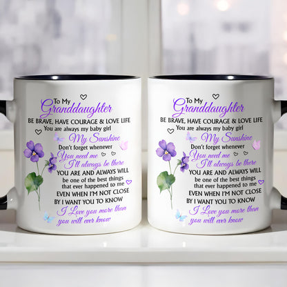 To My Granddaughter, Be Brave, Love Life With Flowers And Butterflies