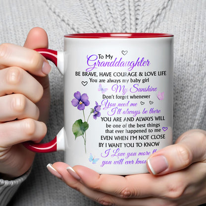 To My Granddaughter, Be Brave, Love Life With Flowers And Butterflies