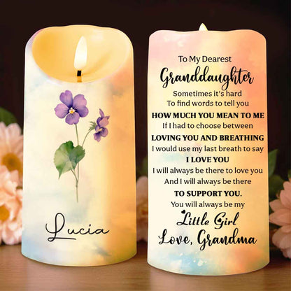 To My Dearest Granddaughter Love Grandma with Flowers