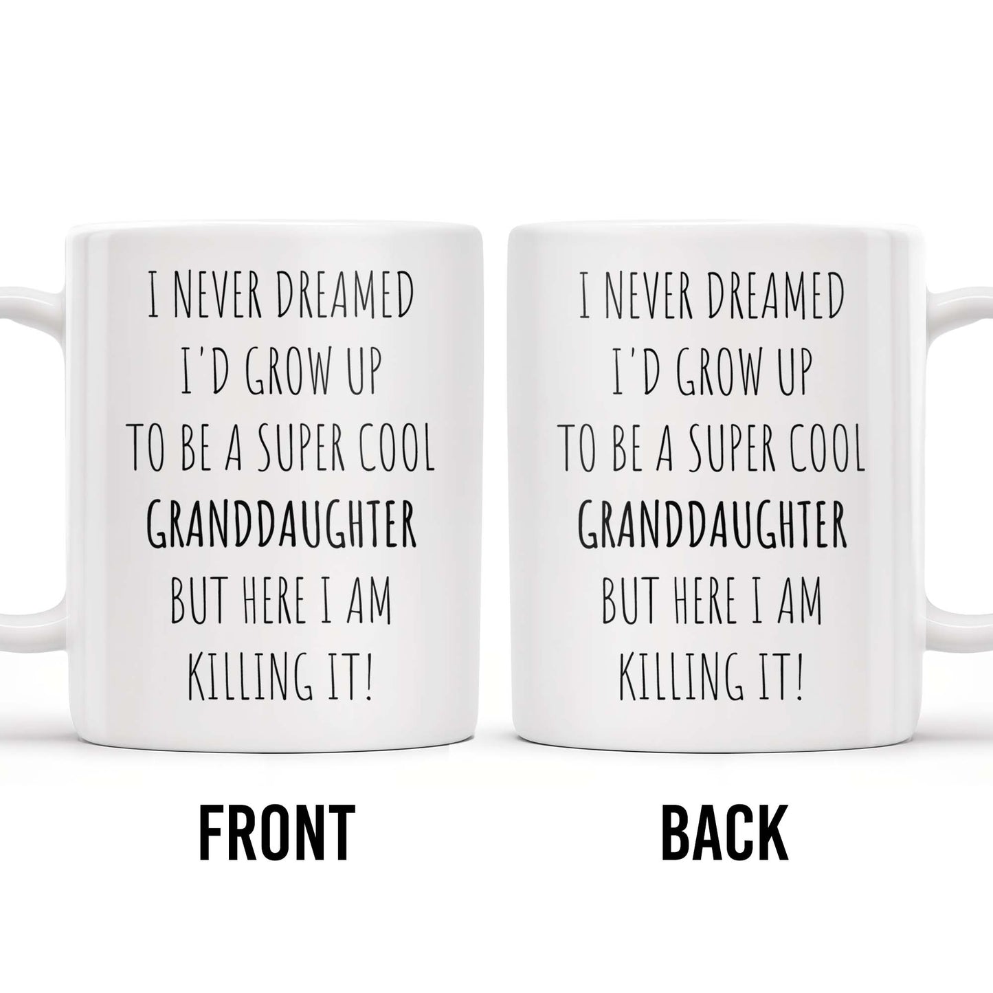 I Never Dreamed I'd Grow Up To Be A Super Cool Granddaughter, Text