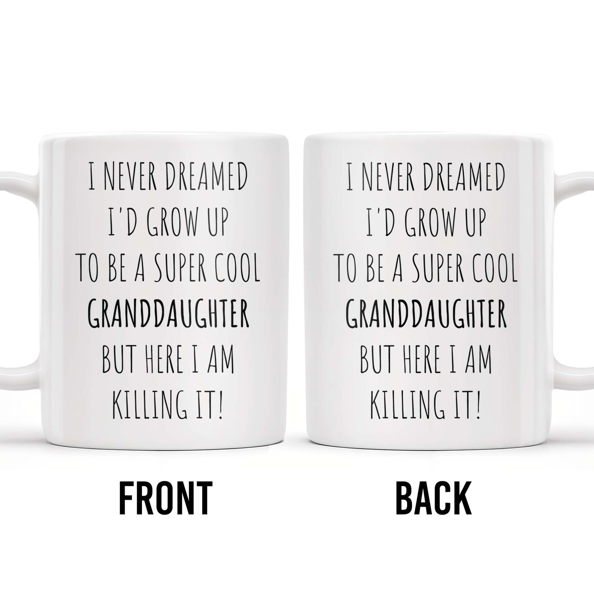 I Never Dreamed I'd Grow Up To Be A Super Cool Granddaughter, Text