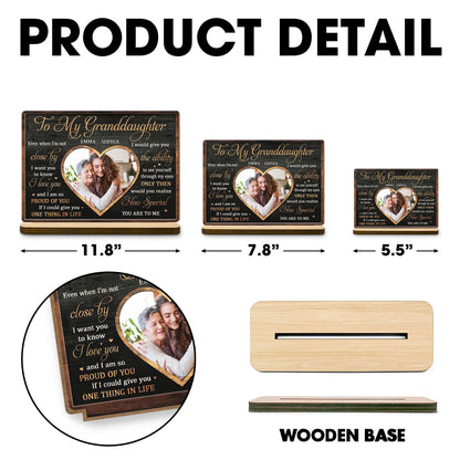 To My Granddaughter Love And Pride Heart-Shaped Photo Frame