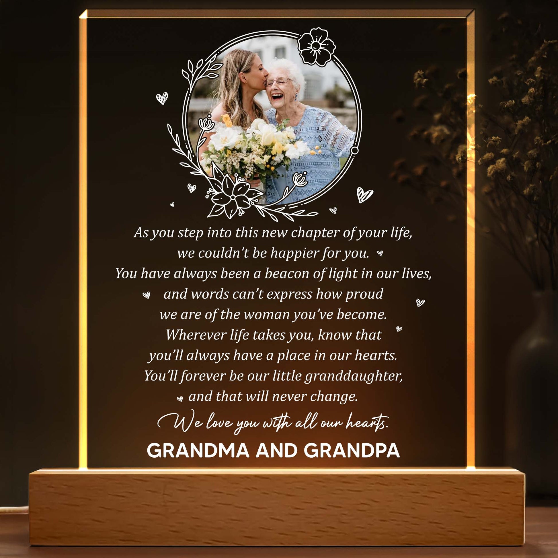 As You Step Into This New Chapter Of Your Life, Flowers and Hearts