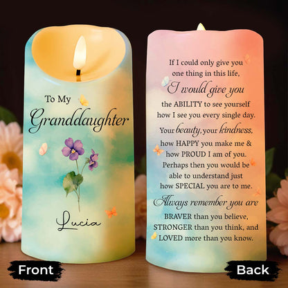 To My Granddaughter, Beauty And Strength Message With Flowers