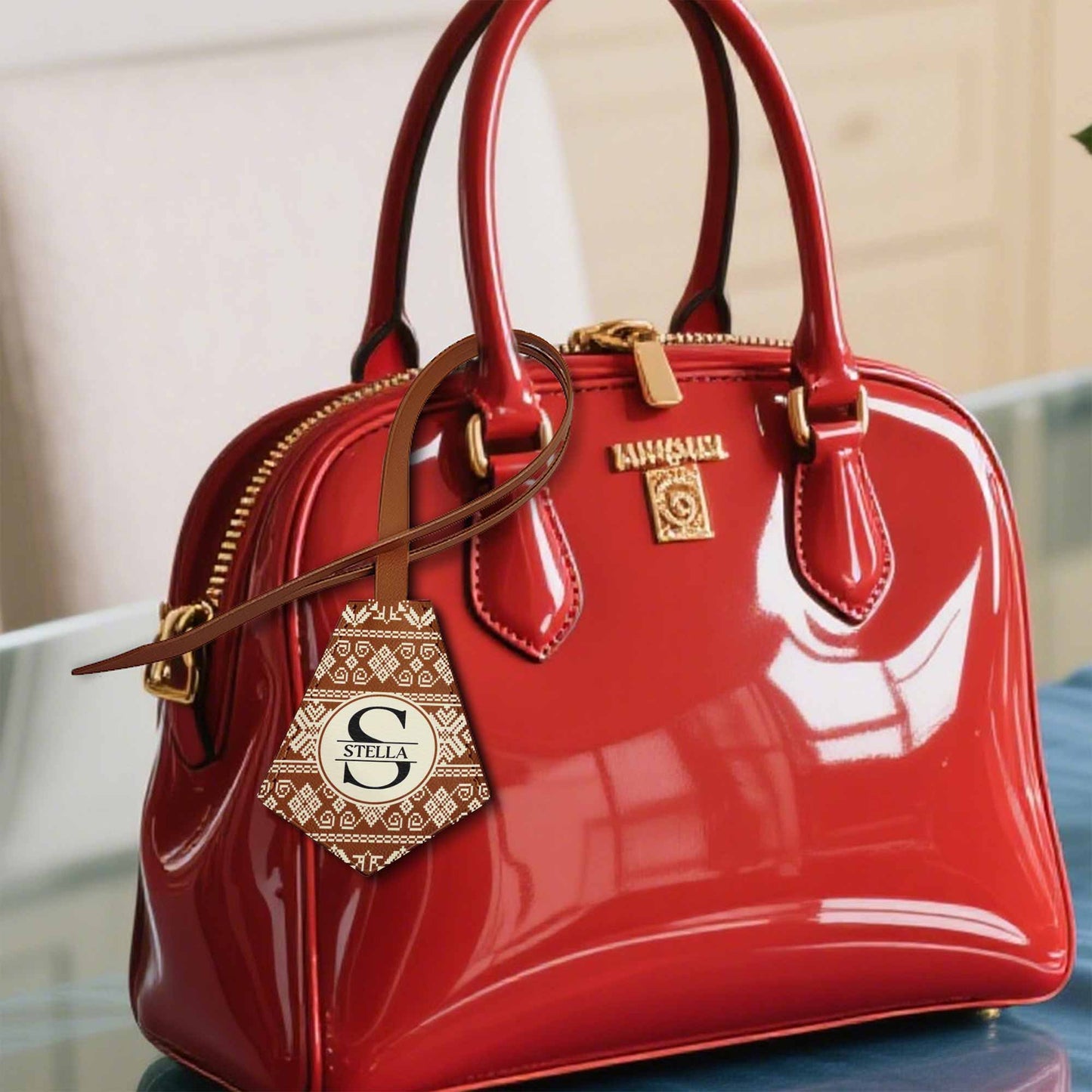 Customize This Chic Monochrome Handbag Tag