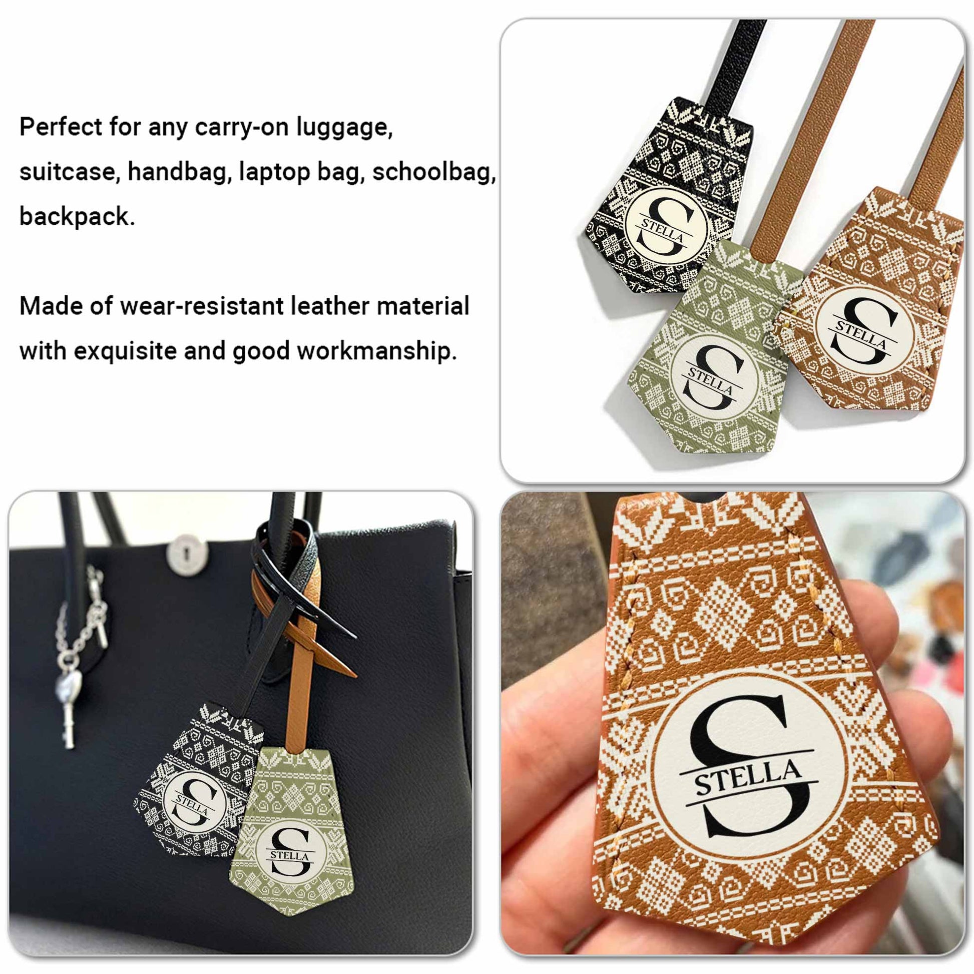 Customize This Chic Monochrome Handbag Tag