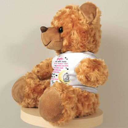 To My Granddaughter, I Hugged This Soft Teddy - Personalized Custom Cuddle Bear - GDT320_TED