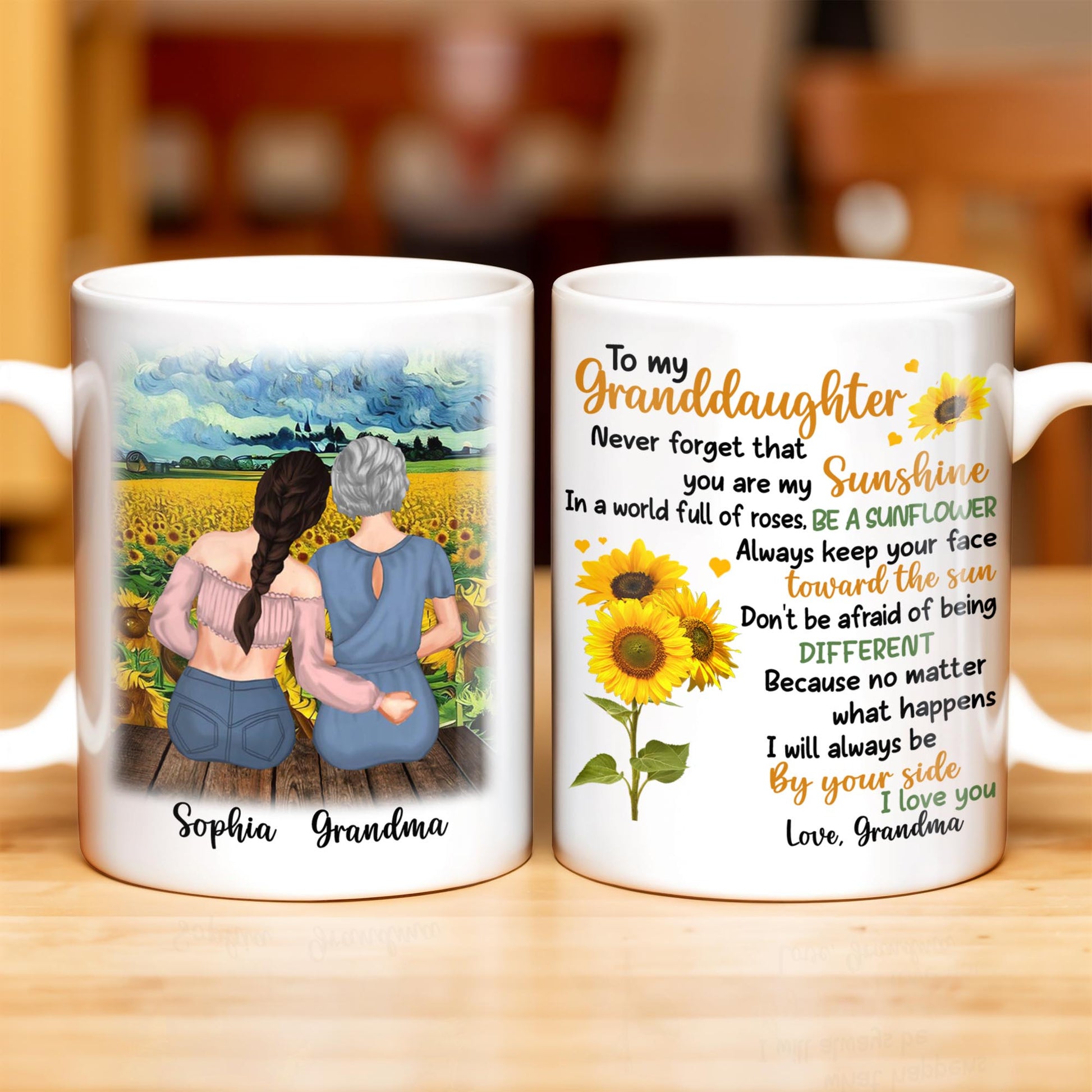 To My Granddaughter You Are My Sunshine Sunflower Mug