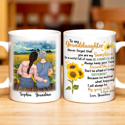 To My Granddaughter You Are My Sunshine Sunflower Mug