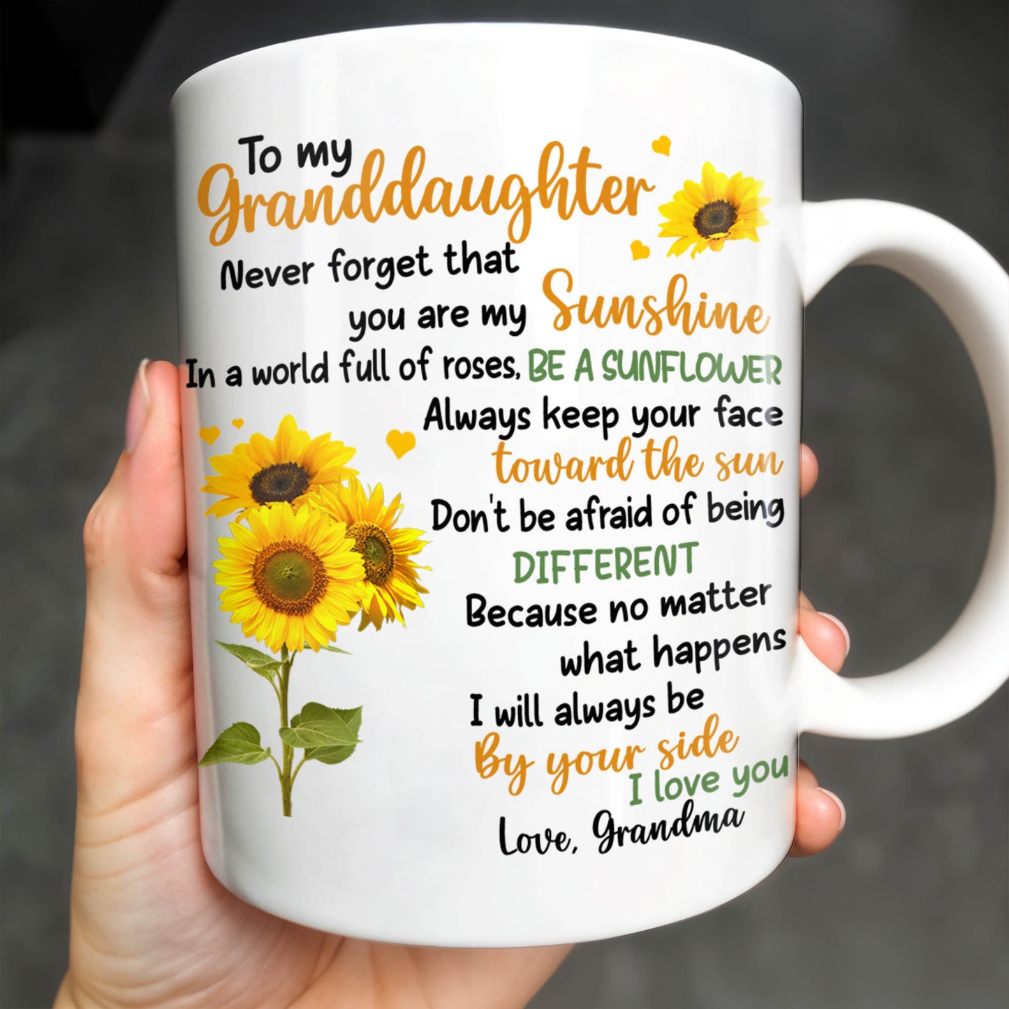 To My Granddaughter You Are My Sunshine Sunflower Mug