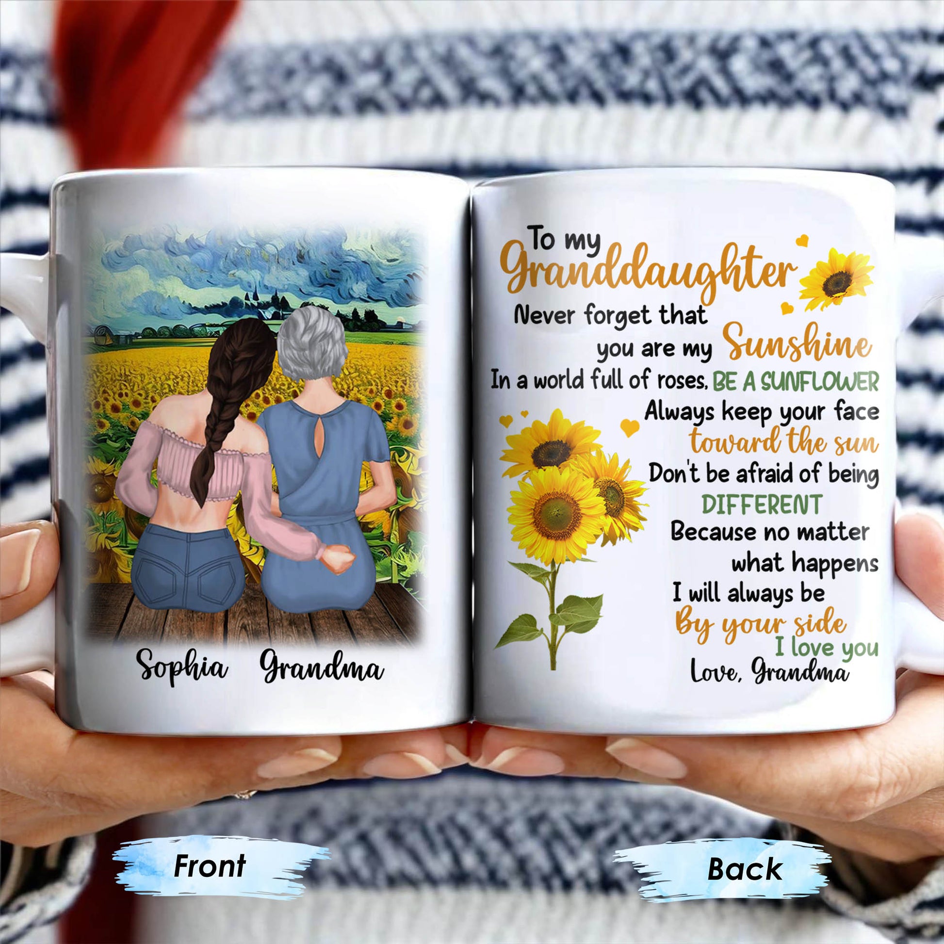 To My Granddaughter You Are My Sunshine Sunflower Mug