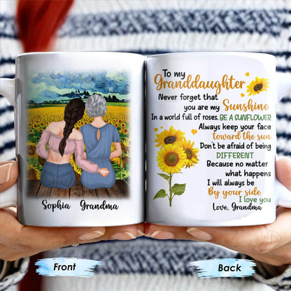 To My Granddaughter You Are My Sunshine Sunflower Mug