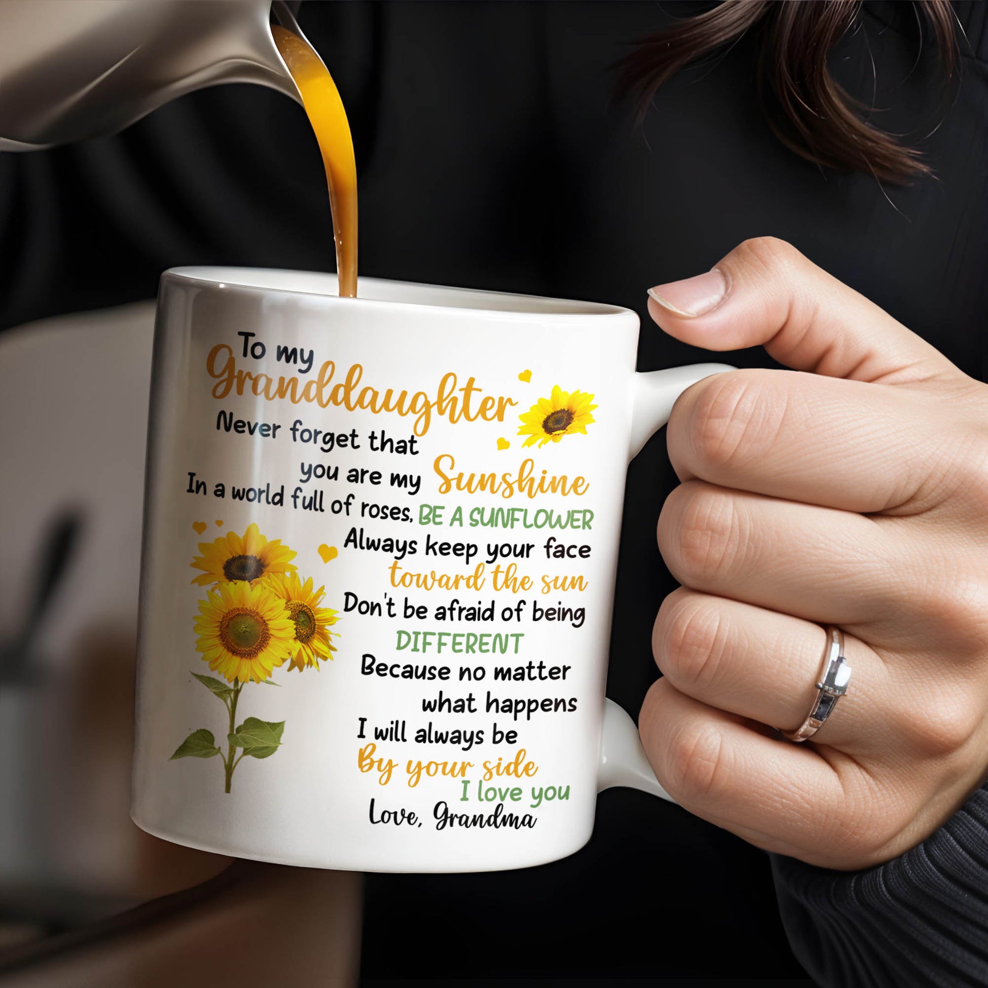 To My Granddaughter You Are My Sunshine Sunflower Mug