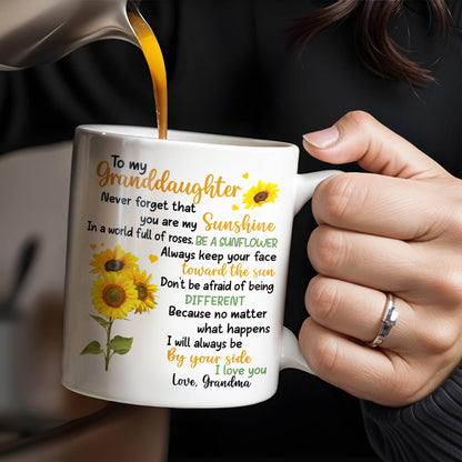To My Granddaughter You Are My Sunshine Sunflower Mug